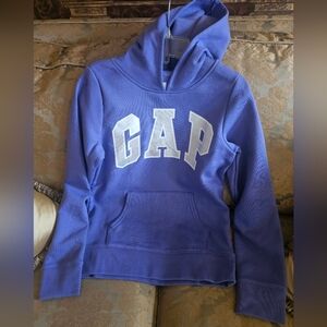 NWT Gap Long Sleeve Hoodie Purple/Silver